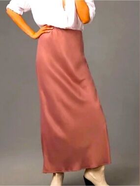 Anthropologie Tilda Satin Maxi Slip Skirt